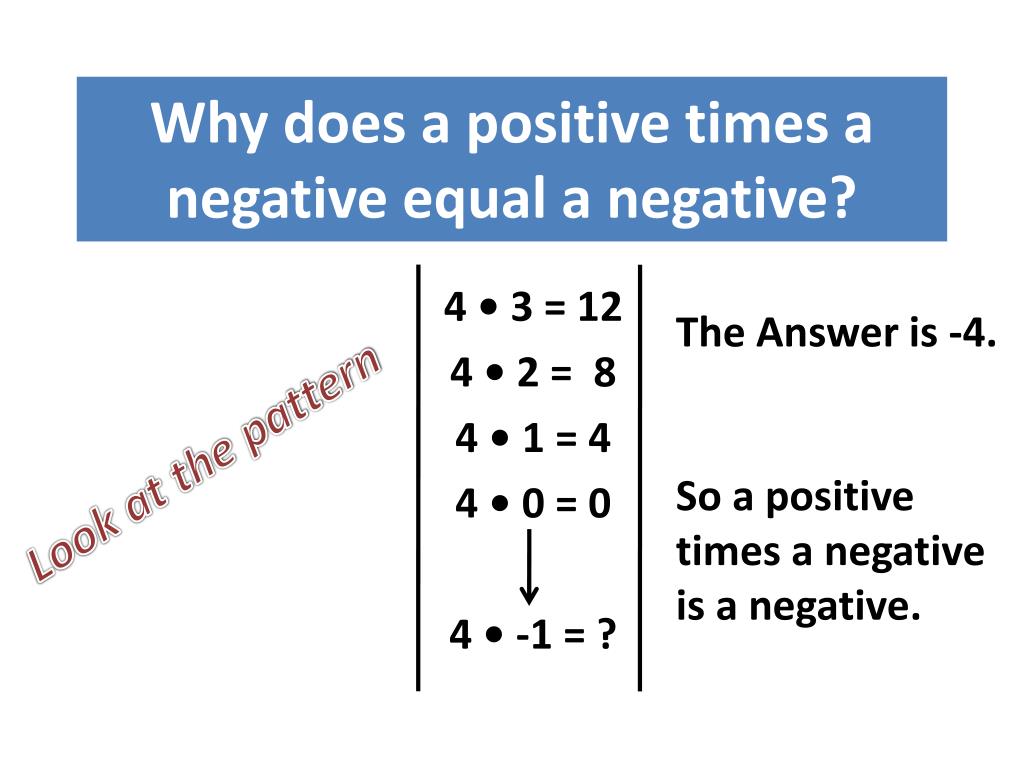 a negative plus a positive equals