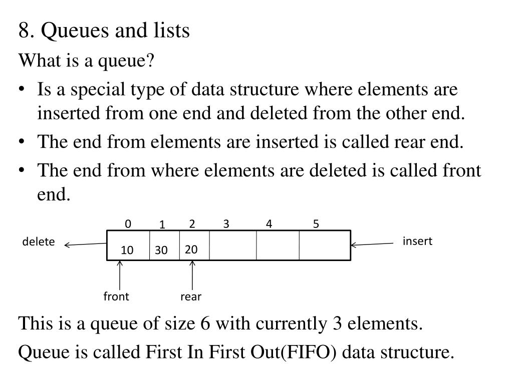 Ppt queues queue is a first in first out data structure powerpoint