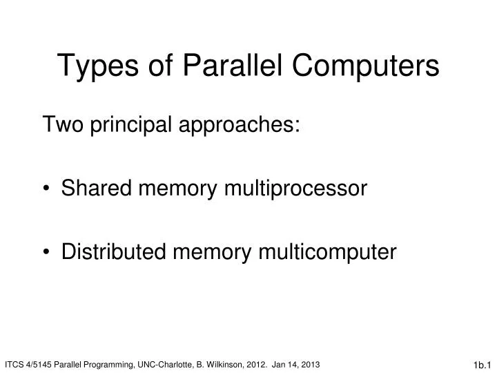 PPT - Types of Parallel Computers PowerPoint Presentation, free ...