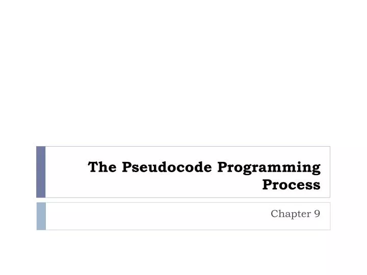PPT - The Pseudocode Programming Process PowerPoint Presentation, free ...