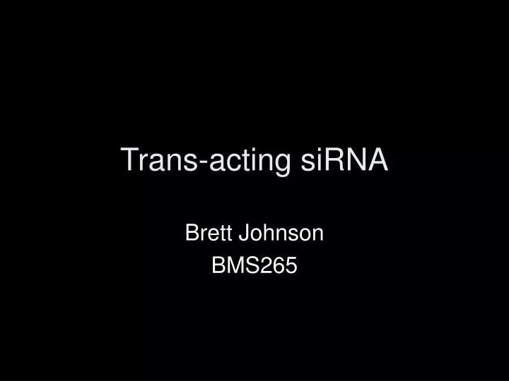 trans acting sirna n.