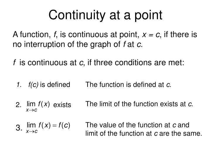 PPT CONTINUITY AND ONESIDED LIMITS PowerPoint Presentation ID3114010 