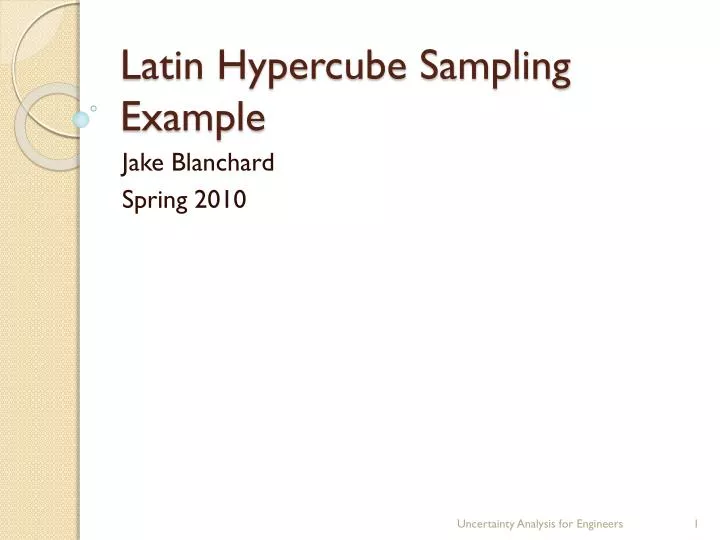 wake garg latin hypercube sampling informs wake garg latin hypercube sampling informs