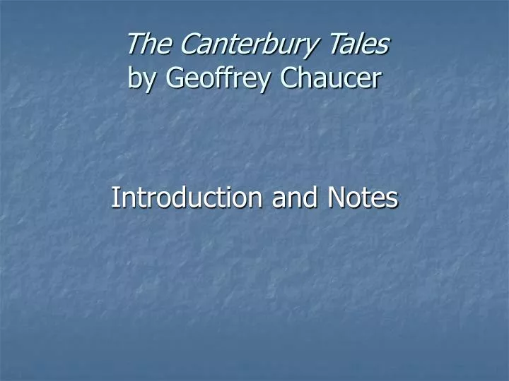 the canterbury tales by geoffrey chaucer n.
