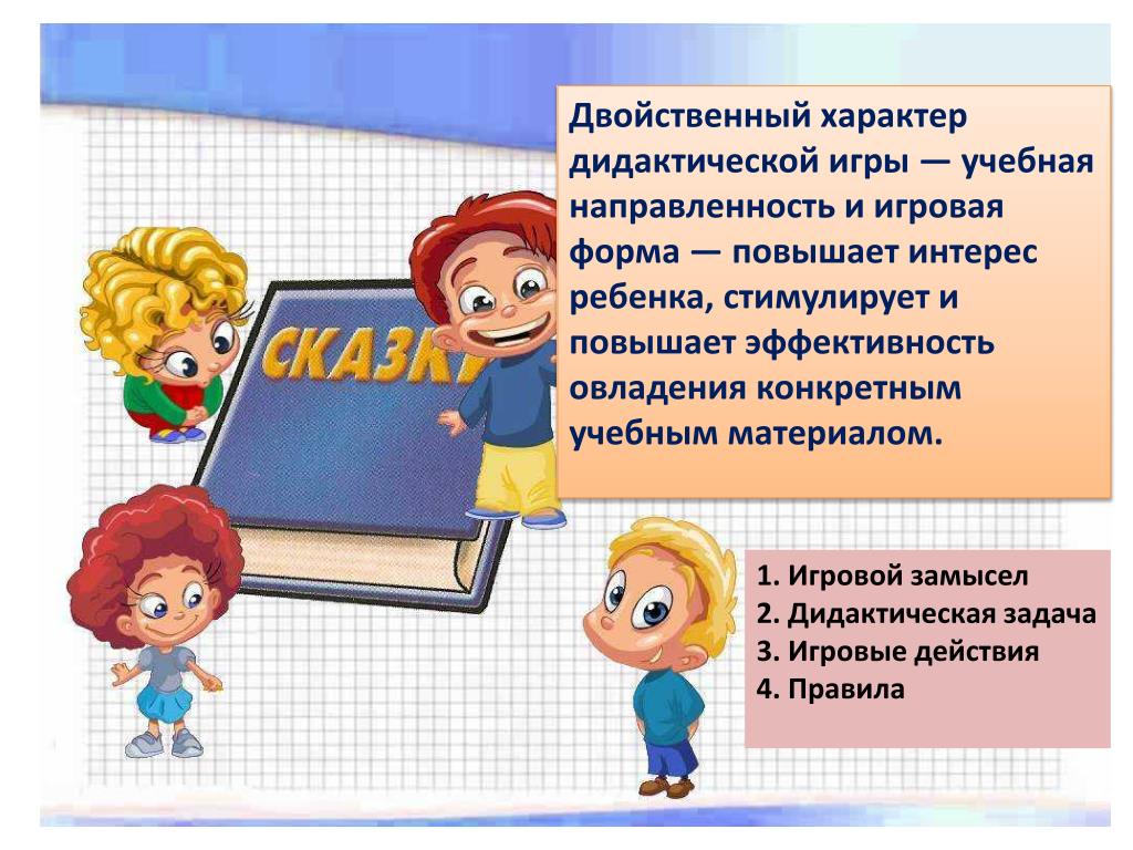 Характер дидактической игры. Игровой замысел и игровые действия. Замысел игры это. Дидактические задачи учебной цели. Направленности игр.
