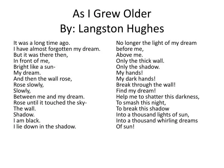 Analysis Of Dreams By Langston Hughes