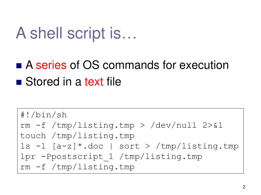 Sample Shell Script
