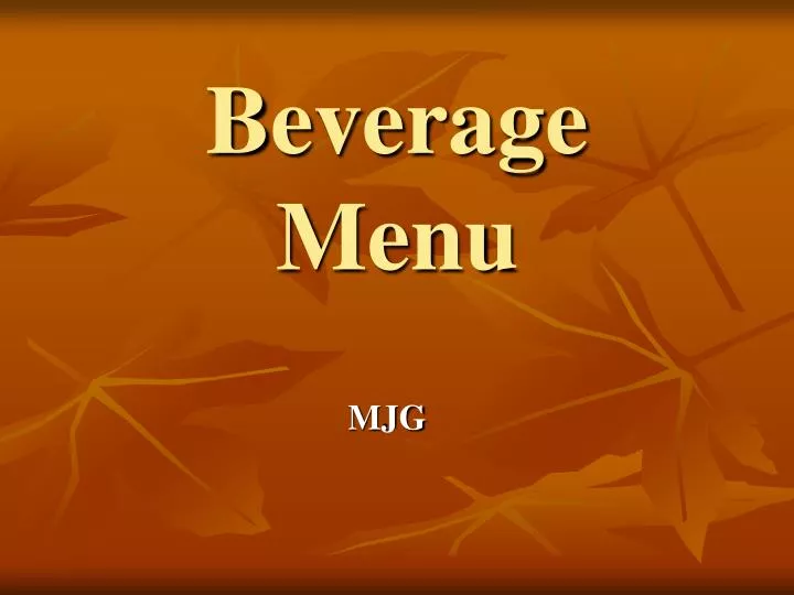 beverage menu n.