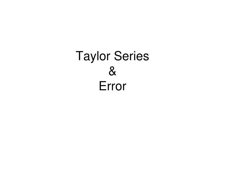 taylor series error n.
