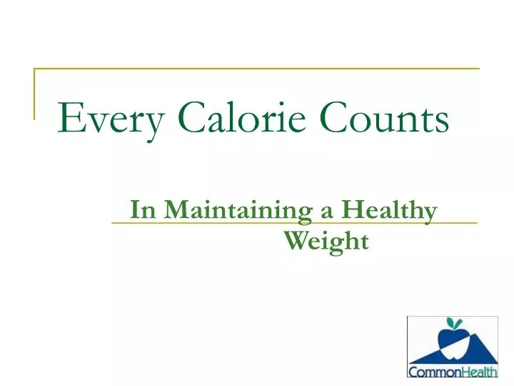 every calorie counts n.