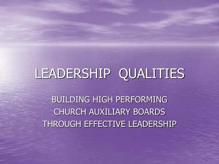 leadership qualities n.