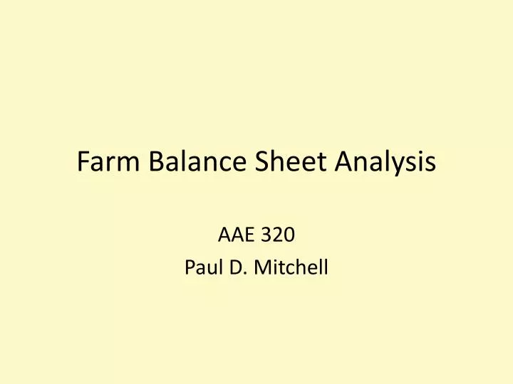 PPT Farm Balance Sheet Analysis PowerPoint Presentation, free download ID3122109