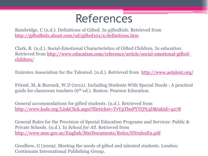 Definitions Of Gifted In Giftedkids Retrieved From Http About Com Od Gifted101 A Htm