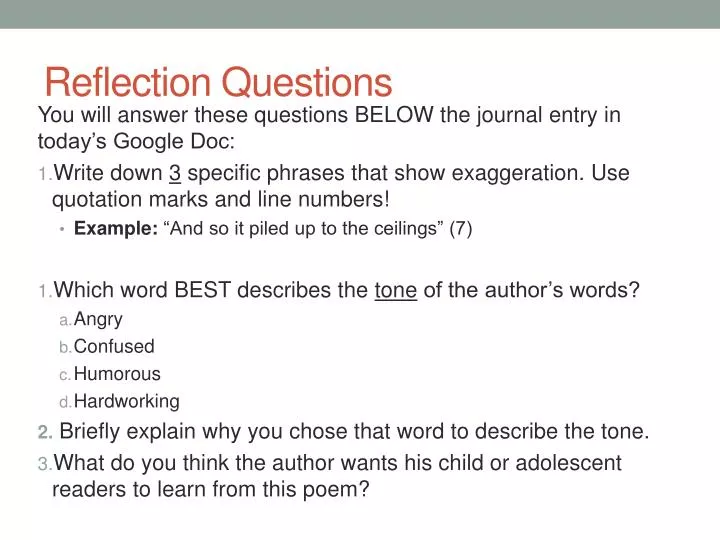 PPT Reflection Questions PowerPoint Presentation, free download ID