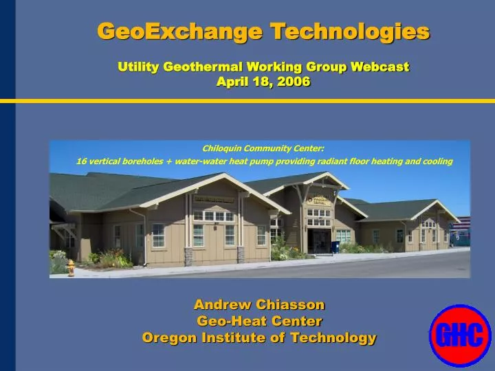 Ppt Geoexchange Technologies Utility Geothermal Working Group
