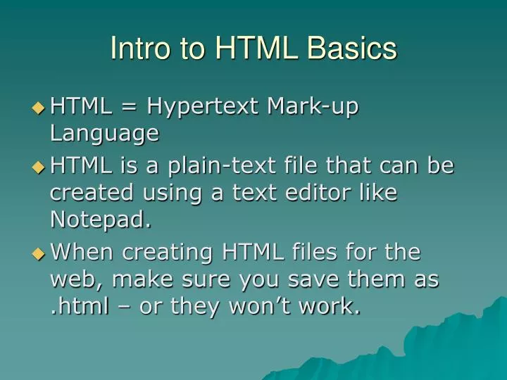 html basics powerpoint presentation