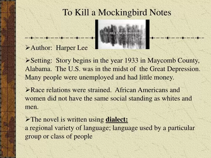 To Kill a Mockingbird Notes. 