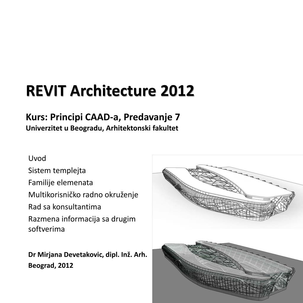 PPT - Dr Mirjana Devetakovic , dipl. I nž. A rh. Beograd, 2012 ...