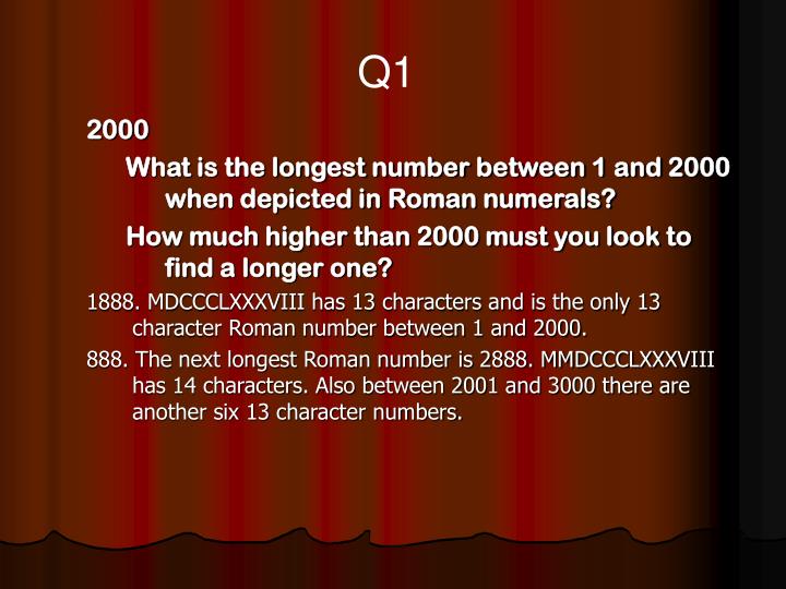 Roman Numerals Chart 1 2000