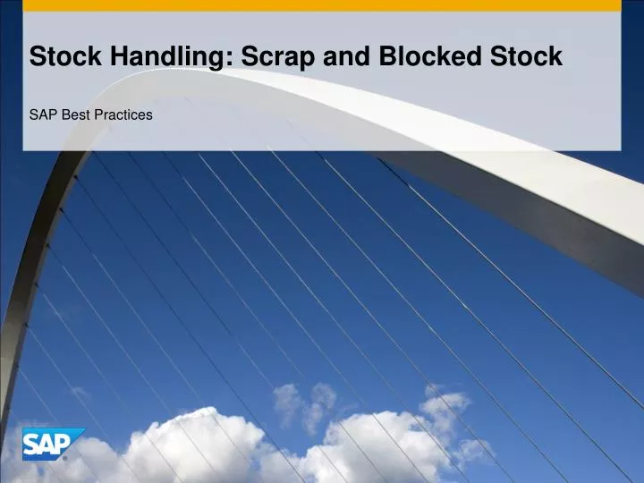 stock handling scrap and blocked stock n.