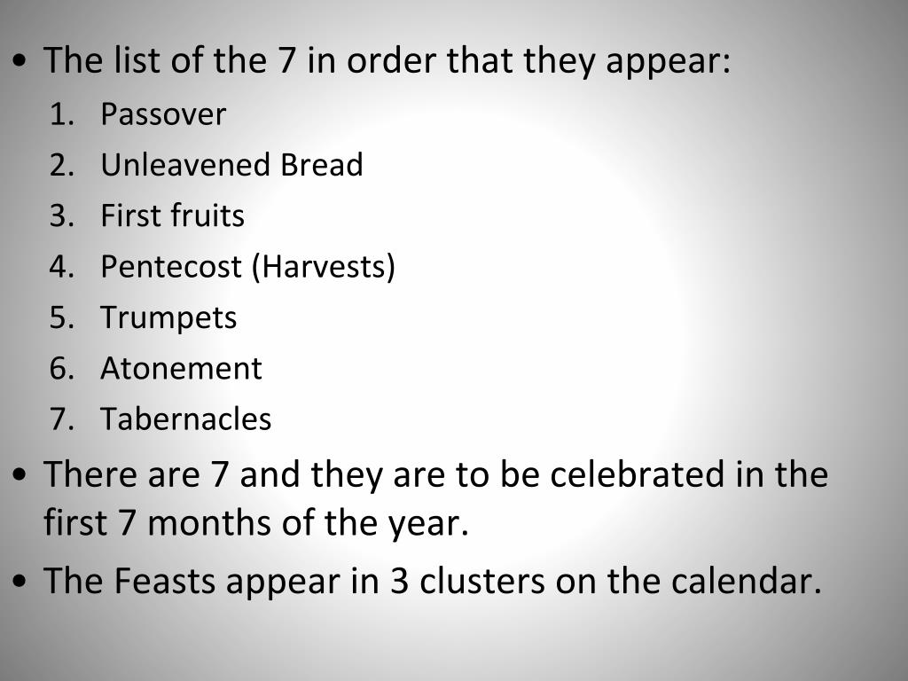Ppt God Actually Dictated The 7 Feasts To Moses On Mt Sinai