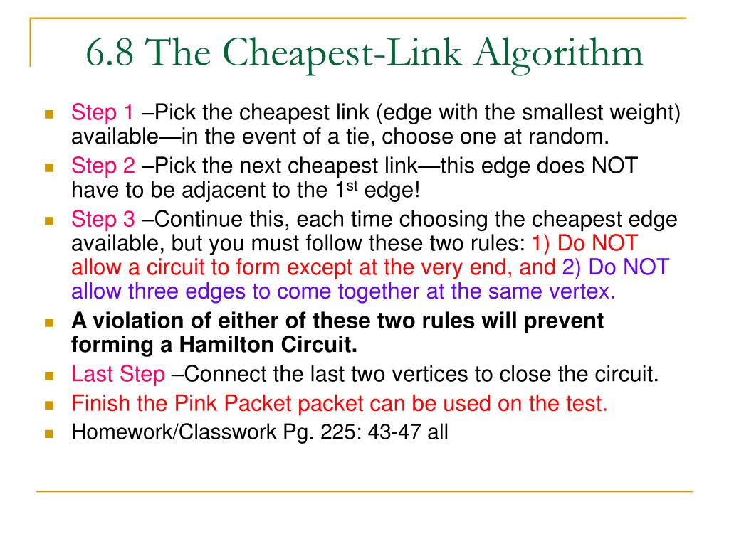 PPT - Chapter 6 The Traveling Salesman Problem Hamilton’s Circuit ...