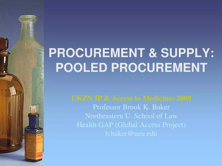 PPT PROCUREMENT & SUPPLY POOLED PROCUREMENT PowerPoint Presentation