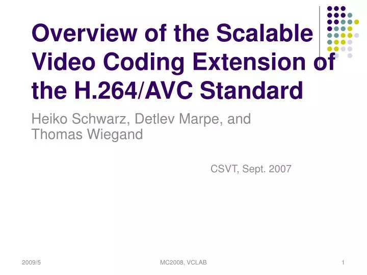 overview of the scalable video coding extension of the h 264 avc standard n.