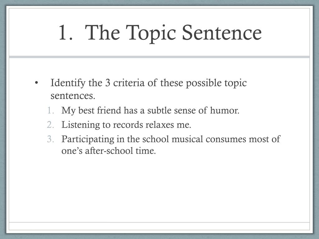 define topic sentences in an essay