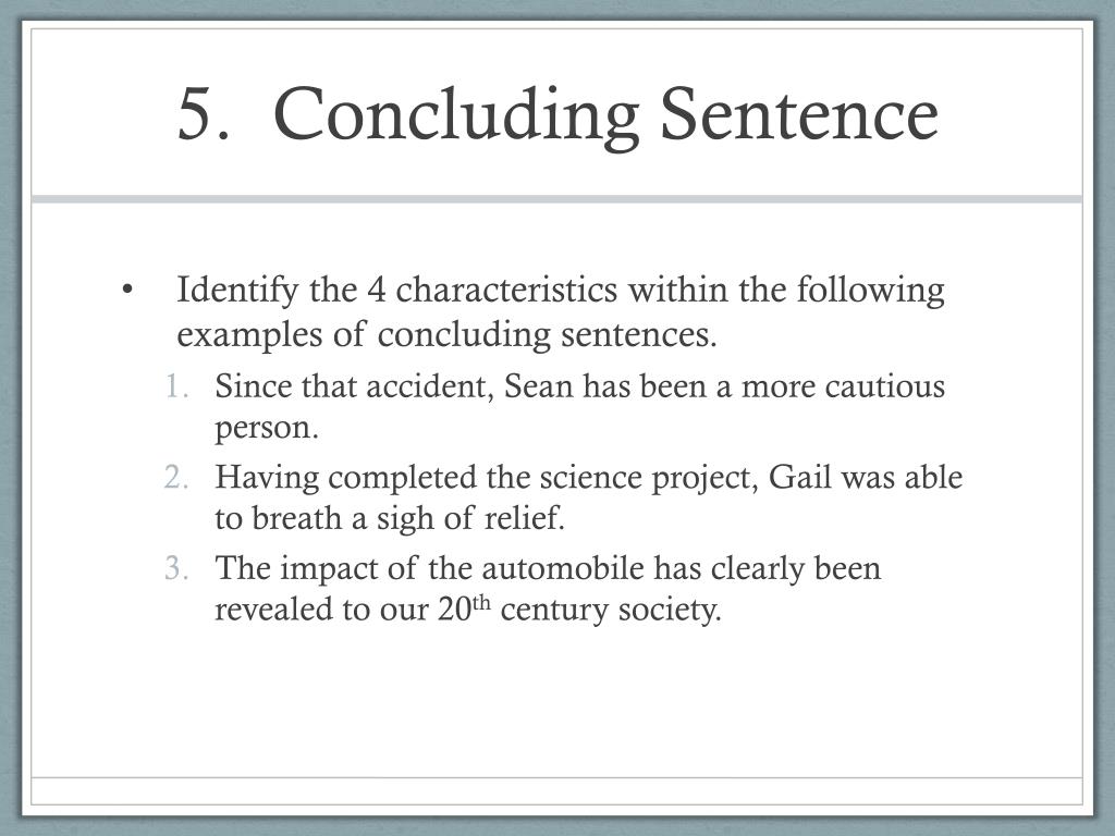 what is an concluding sentence