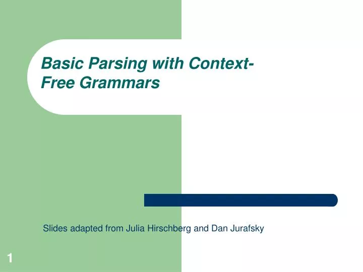 parsing with context free grammars ppt