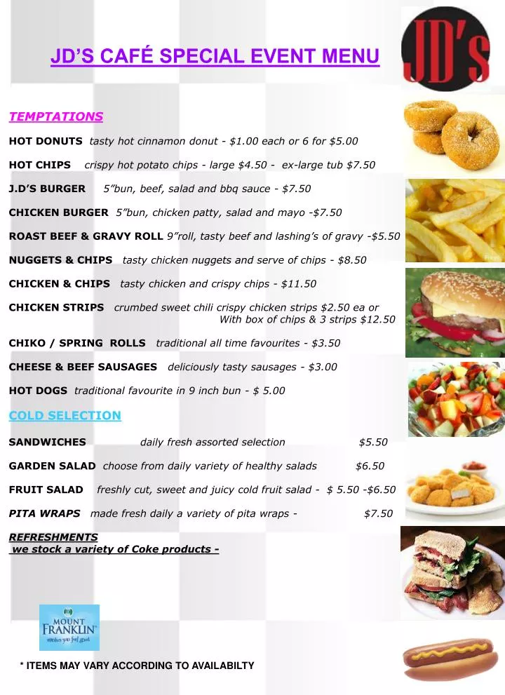 PPT TEMPTATIONS HOT DONUTS tasty hot cinnamon donut 1.00 each or 6