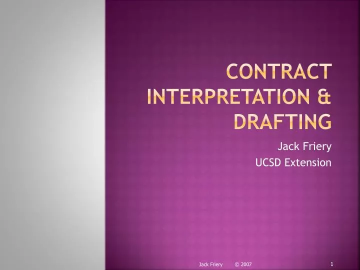 contract interpretation drafting n.