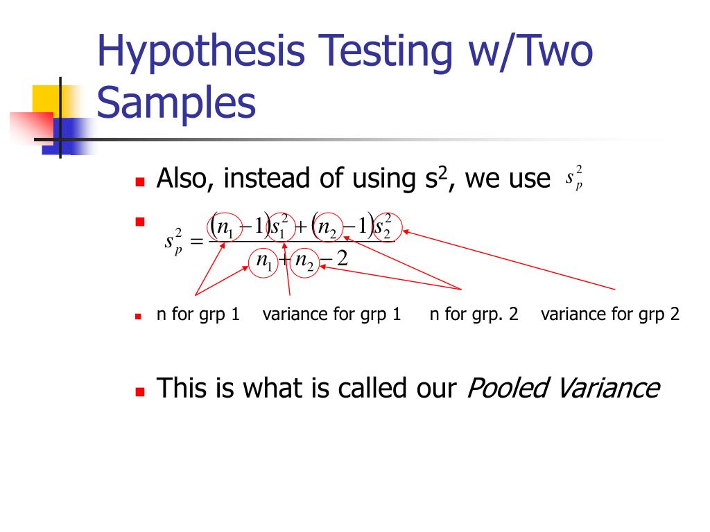 formula to test hypothesis