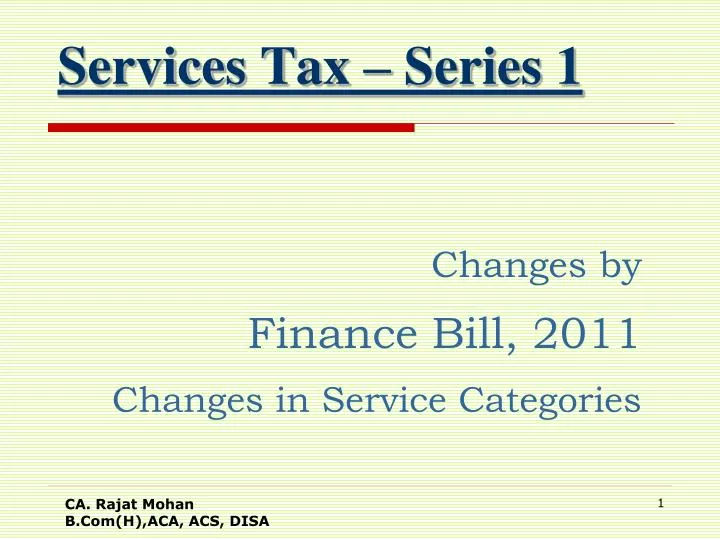 services tax series 1 n.