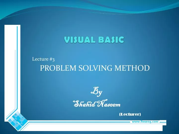 PPT - VISUAL BASIC PowerPoint Presentation, free download - ID:3128999