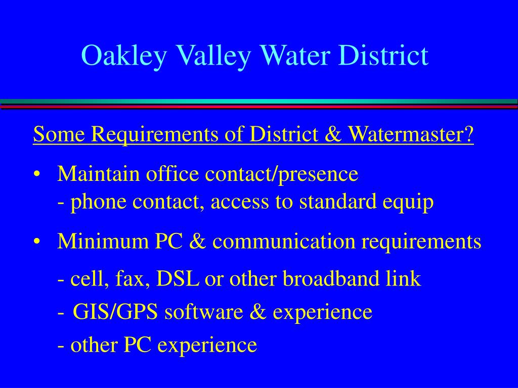 oakley water district
