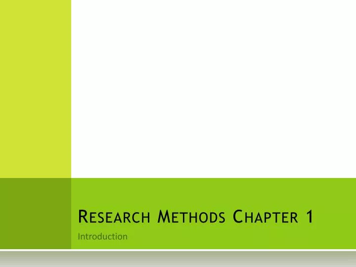 research methods chapter