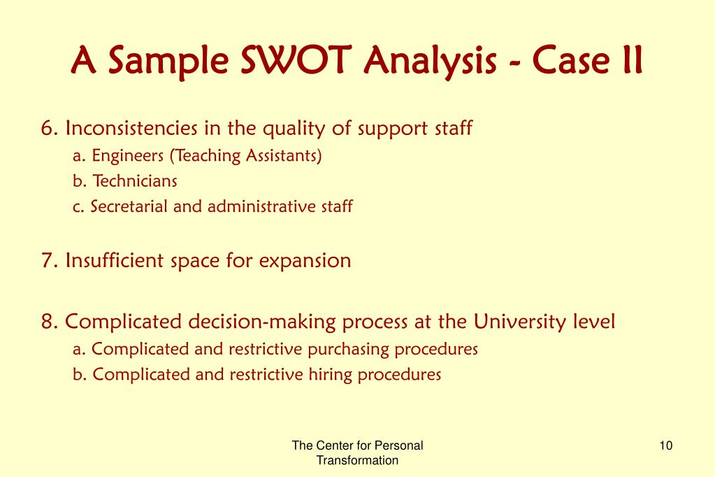 swot analysis case study ppt