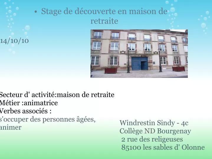 Comment Faire Un Stage En Maison De Retraite