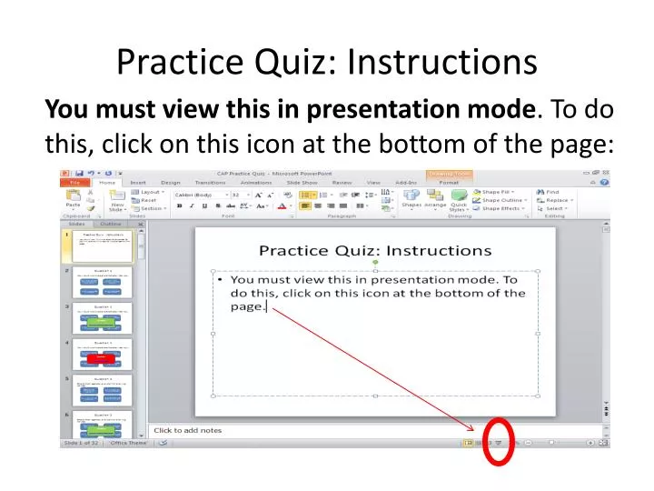 PPT Practice Quiz Instructions PowerPoint Presentation, free