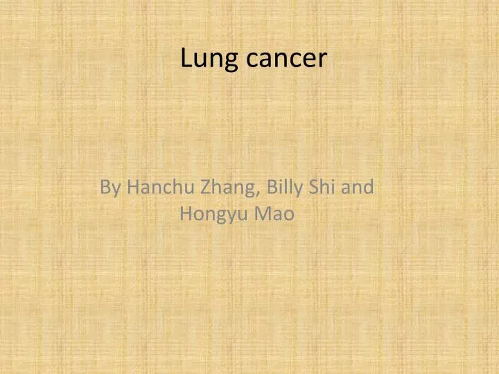 lung cancer ppt presentation free download