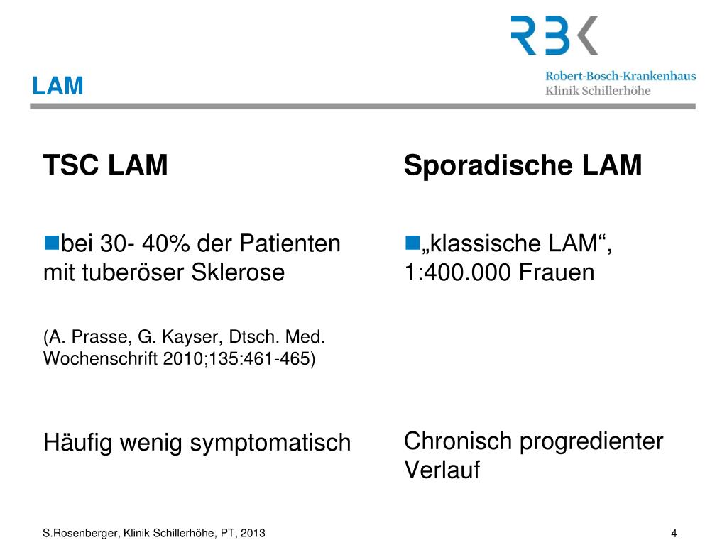 PPT - Lymphangioleiomyomatose (LAM) Physiotherapie bei LAM Stefanie ...