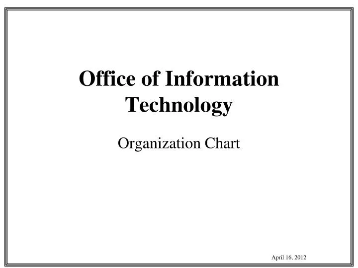 Organizational Chart For Information Technology Department