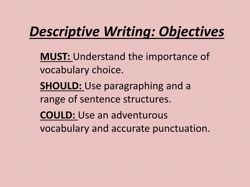 objectives of writing an essay