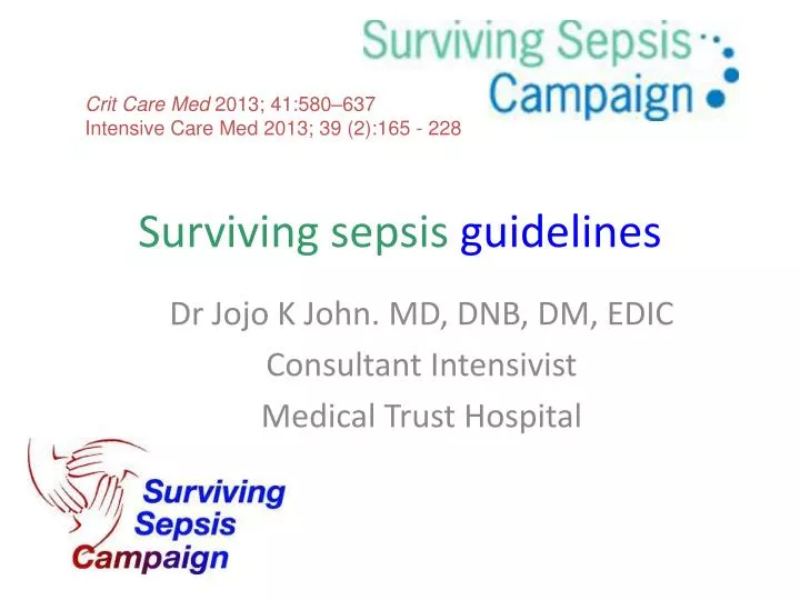 PPT Surviving sepsis guidelines PowerPoint Presentation, free