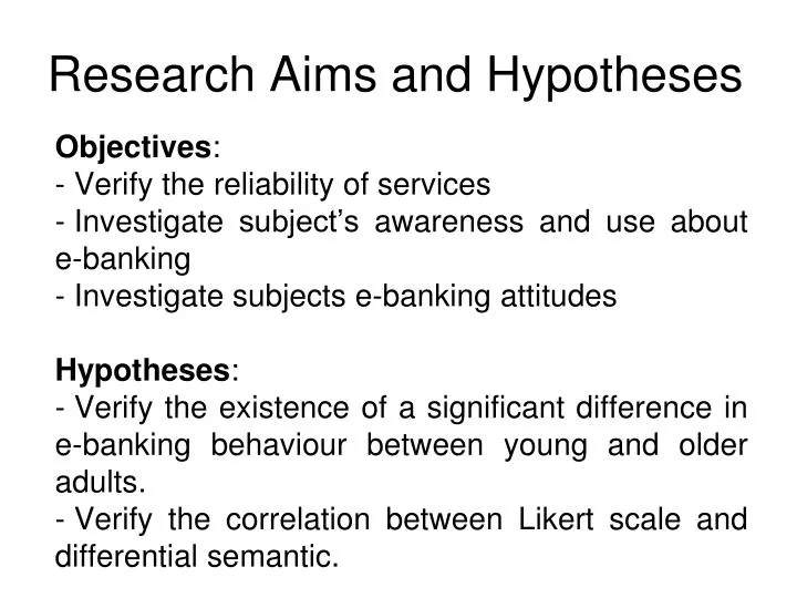 research question aim hypothesis