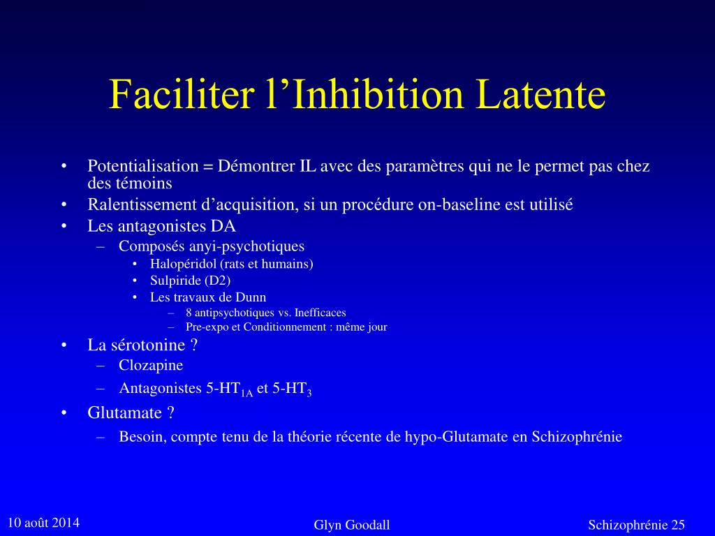 PPT Inhibition Latente et schizophrénie PowerPoint Presentation, free — free download