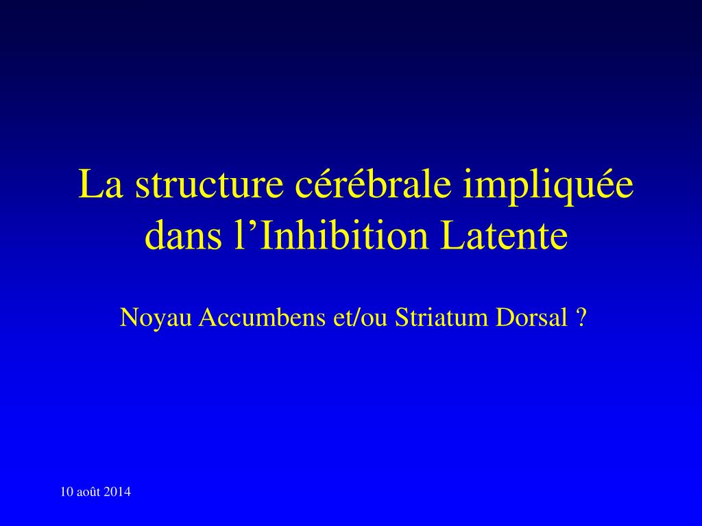 PPT Inhibition Latente et schizophrénie PowerPoint Presentation, free — free download