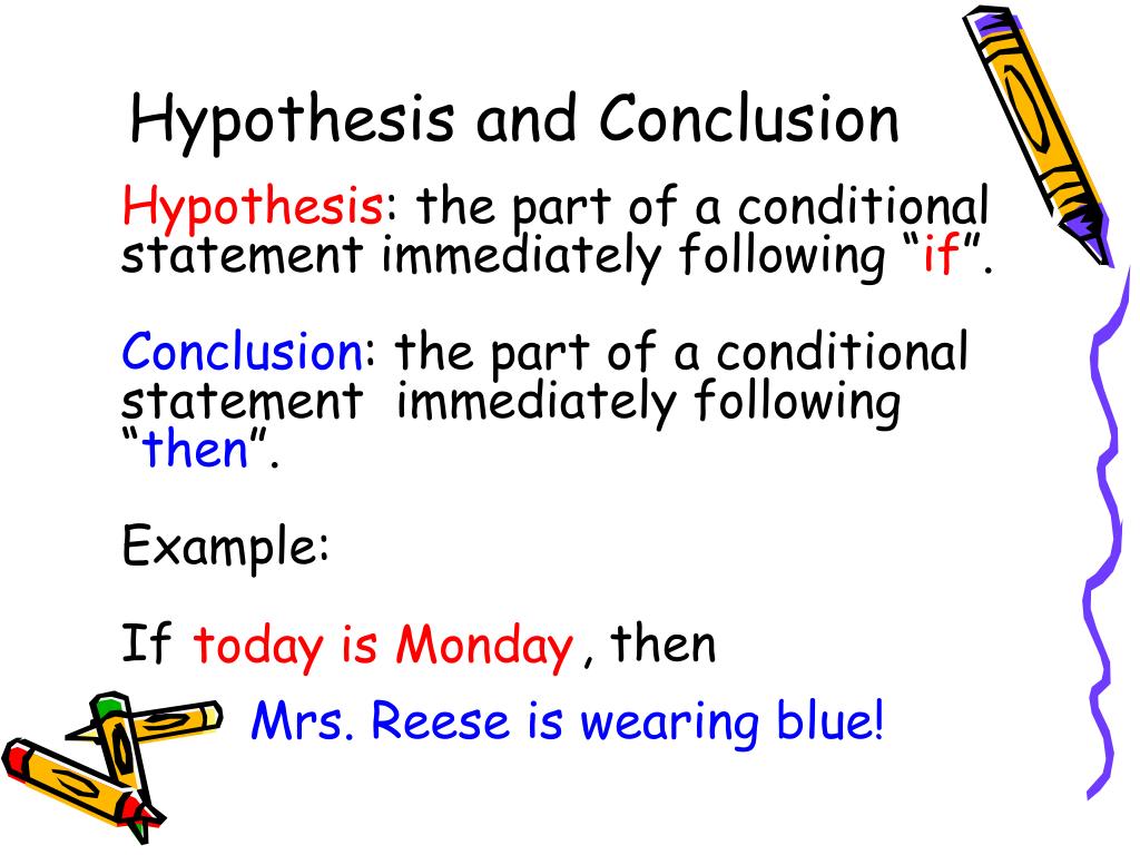 difference between hypothesis and conclusion class 6